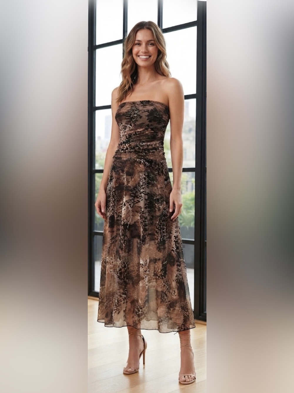 Rachel Zoe Print Strapless Dress